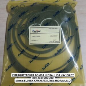 EMPAQUETADURA BOMBA HIDRAULICA K3V180 DT Ref: 298T000000 Marca: FLUTEK KAWASAKI Línea: HIDRAULICO