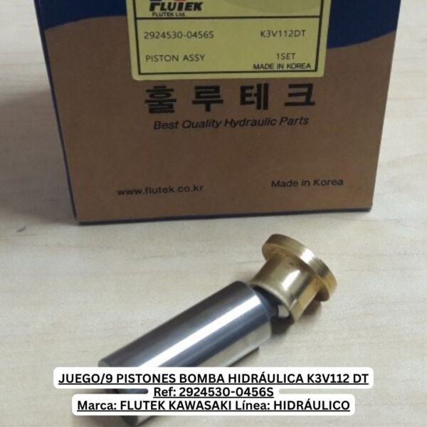 JUEGO/9 PISTONES BOMBA HIDRÁULICA K3V112 DT FLUTEK KAWASAKI